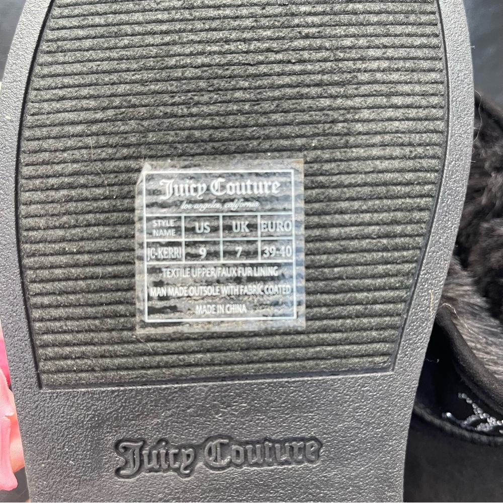 Juicy Couture JC-Kerri Women’s Slip On Black Faux Shearling Booties Size 9 - Picture 7 of 7